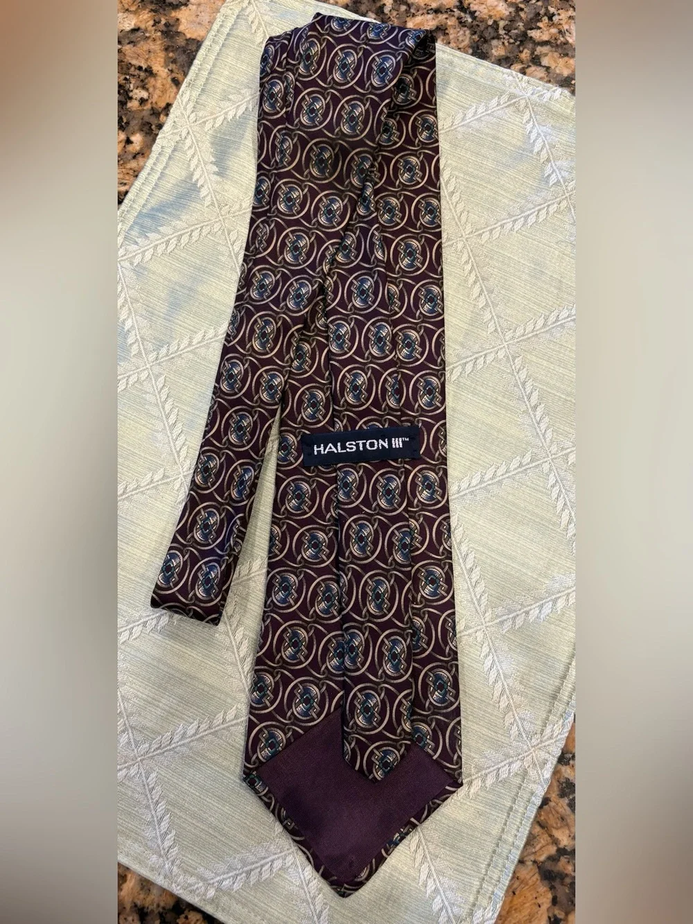 Vintage 1980s Halston III 100% silk tie, made in the USA